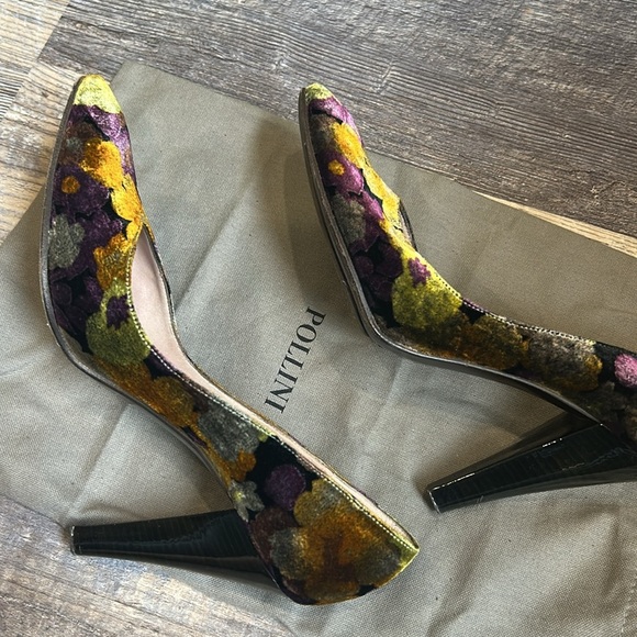 Pollini Italian Floral Heels Size 39 1/2 Floral - Picture 11 of 15